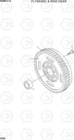 9290 FLYWHEEL & RING GEAR R480LC-9, Hyundai