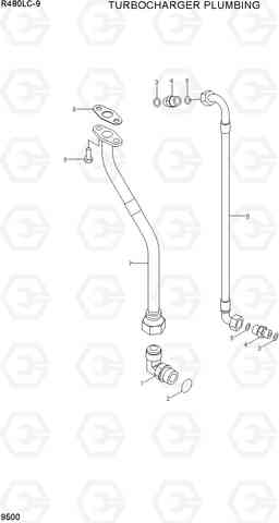 9500 TURBOCHARGER PLUMBING R480LC-9, Hyundai