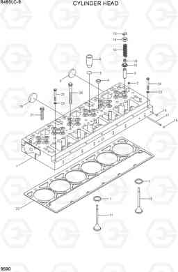 9590 CYLINDER HEAD R480LC-9, Hyundai