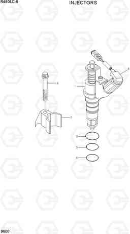 9600 INJECTORS R480LC-9, Hyundai