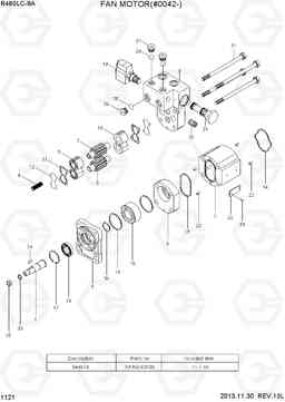 1121 FAN MOTOR(#0042-) R480LC-9A, Hyundai