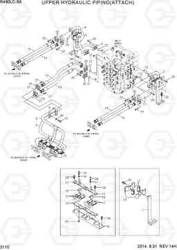 3110 UPPER HYDRAULIC PIPING(ATTACH) R480LC-9A, Hyundai