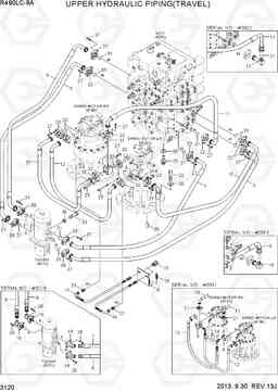 3120 UPPER HYDRAULIC PIPING(TRAVEL) R480LC-9A, Hyundai