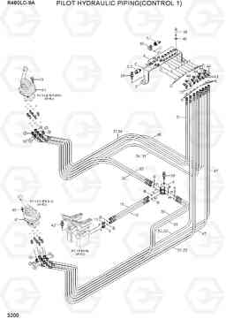 3200 PILOT HYDRAULIC PIPING(CONTROL 1) R480LC-9A, Hyundai