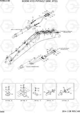 3400 BOOM HYD PIPING(7.06M, STD) R480LC-9A, Hyundai