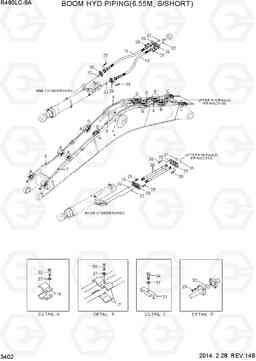 3402 BOOM HYD PIPING(6.55M, S/SHORT) R480LC-9A, Hyundai