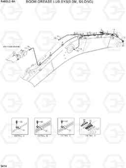 3414 BOOM GREASE LUB SYS(9.0M, S/LONG) R480LC-9A, Hyundai