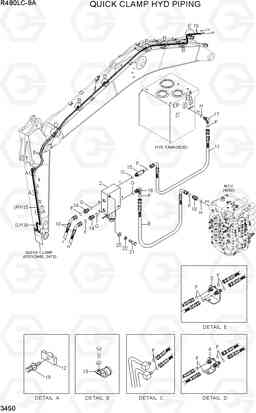 3450 QUICK CLAMP HYD PIPING R480LC-9A, Hyundai