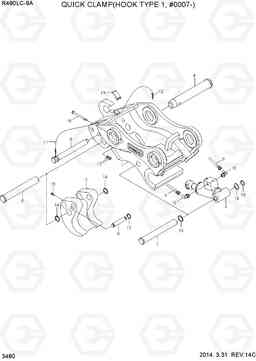 3480 QUICK CLAMP(HOOK TYPE 1, #0007-) R480LC-9A, Hyundai