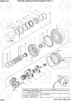 4170 TRAVEL REDUCTION GEAR(TYPE 1) R480LC-9A, Hyundai