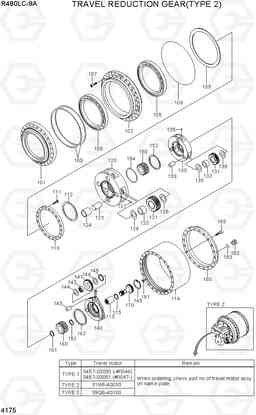 4175 TRAVEL REDUCTION GEAR(TYPE 2) R480LC-9A, Hyundai