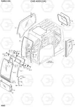 6040 CAB ASSY(3/4) R480LC-9A, Hyundai