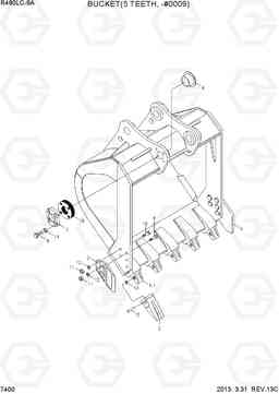 7400 BUCKET(5 TEETH, -#0009) R480LC-9A, Hyundai