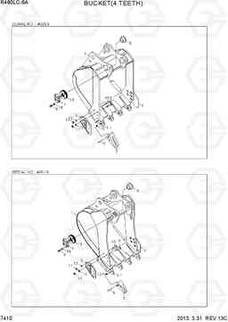 7410 BUCKET(4 TEETH) R480LC-9A, Hyundai