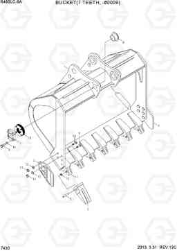 7430 BUCKET(7 TEETH, -#0009) R480LC-9A, Hyundai