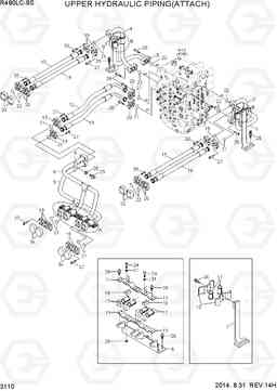 3110 UPPER HYDRAULIC PIPING(ATTACH) R480LC-9S, Hyundai