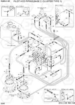 3240 PILOT HYD PIPING(BASE 2, CLUSTER TYPE 1) R480LC-9S, Hyundai