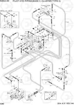 3280 PILOT HYD PIPING(BASE 3, CLUSTER TYPE 2) R480LC-9S, Hyundai