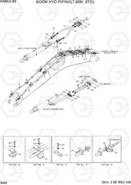 3400 BOOM HYD PIPING(7.06M, STD) R480LC-9S, Hyundai