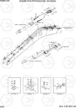 3420 BOOM HYD PIPING(9.0M, S/LONG) R480LC-9S, Hyundai