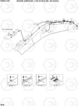 3436 BOOM GREASE LUB SYS(9.0M, S/LONG) R480LC-9S, Hyundai