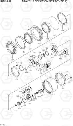 4140 TRAVEL REDUCTION GEAR(TYPE 1) R480LC-9S, Hyundai