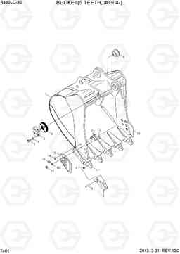 7401 BUCKET(5 TEETH, #0304-) R480LC-9S, Hyundai