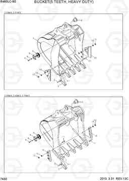 7450 BUCKET(5 TEETH, HEAVY DUTY) R480LC-9S, Hyundai