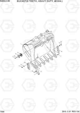 7500 BUCKET(6 TEETH, HEAVY DUTY, #0304-) R480LC-9S, Hyundai