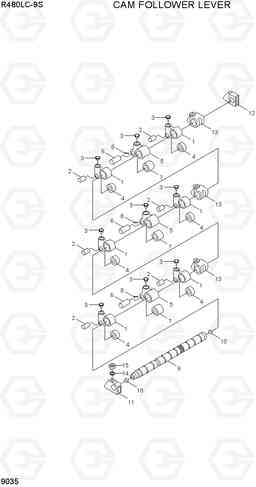 9035 CAM FOLLOWER LEVER R480LC-9S, Hyundai