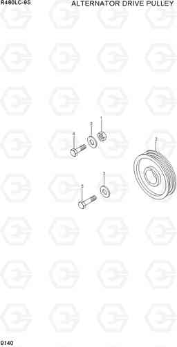 9140 ALTERNATOR DRIVE PULLEY R480LC-9S, Hyundai