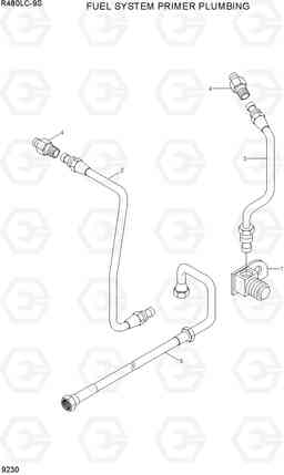 9230 FUEL SYSTEM PRIMER PLUMBING R480LC-9S, Hyundai