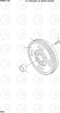 9240 FLYWHEEL & RING GEAR R480LC-9S, Hyundai