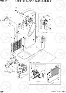 1081 AIRCON & HEATER MOUNTING(#0403-) R500LC-7, Hyundai