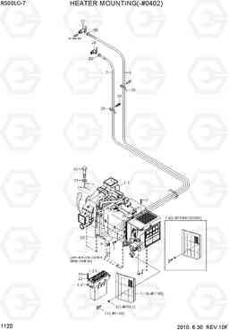 1120 HEATER MOUNTING(-#0402) R500LC-7, Hyundai