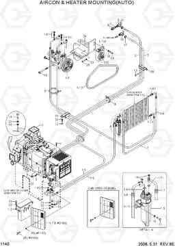 1140 AIRCON & HEATER MOUNTING(AUTO, -#0402) R500LC-7, Hyundai