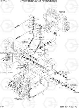 3100 UPPER HYDRAULIC PIPING(BASE) R500LC-7, Hyundai