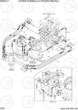 3120 UPPER HYDRAULIC PIPING(TRAVEL) R500LC-7, Hyundai