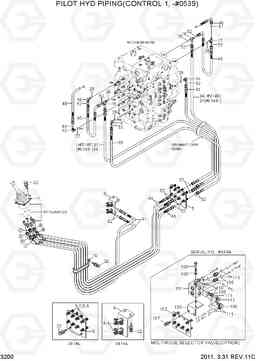 3200 PILOT HYD PIPING(CONTROL 1, -#0539) R500LC-7, Hyundai