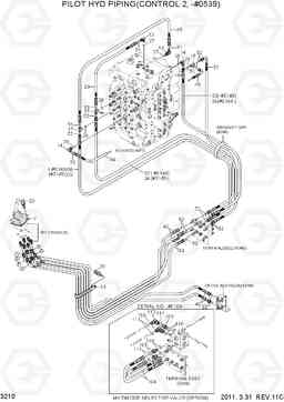 3210 PILOT HYD PIPING(CONTROL 2, -#0539) R500LC-7, Hyundai