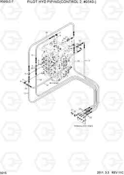 3215 PILOT HYD PIPING(CONTROL 2, #0540-) R500LC-7, Hyundai