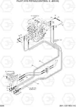 3220 PILOT HYD PIPING(CONTROL 3, -#0539) R500LC-7, Hyundai