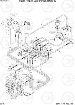 3240 PILOT HYDRAULIC PIPING(BASE 2, -#0539) R500LC-7, Hyundai