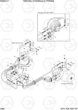 3300 TRAVEL HYDRAULIC PIPING R500LC-7, Hyundai