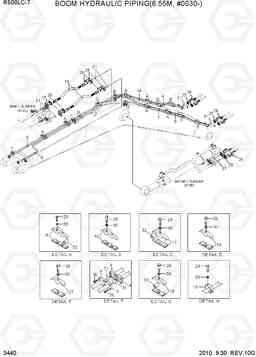 3440 BOOM HYDRAULIC PIPING(6.55M, #0030-) R500LC-7, Hyundai