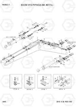 3445 BOOM HYDRAULIC PIPING(6.8M, #0173-) R500LC-7, Hyundai