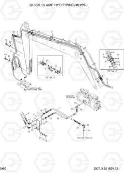 3490 QUICK CLAMP HYD PIPING(#0155-) R500LC-7, Hyundai