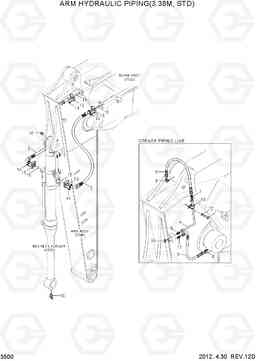 3500 ARM HYDRAULIC PIPING(3.38M, STD) R500LC-7, Hyundai