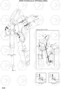 3520 ARM HYDRAULIC PIPING(2.40M) R500LC-7, Hyundai