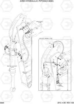 3530 ARM HYDRAULIC PIPING(2.90M) R500LC-7, Hyundai